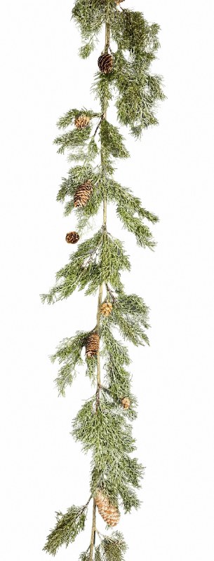 Picture of Christmas Spruce Pine Cone Garland Green/ Silver 5ft